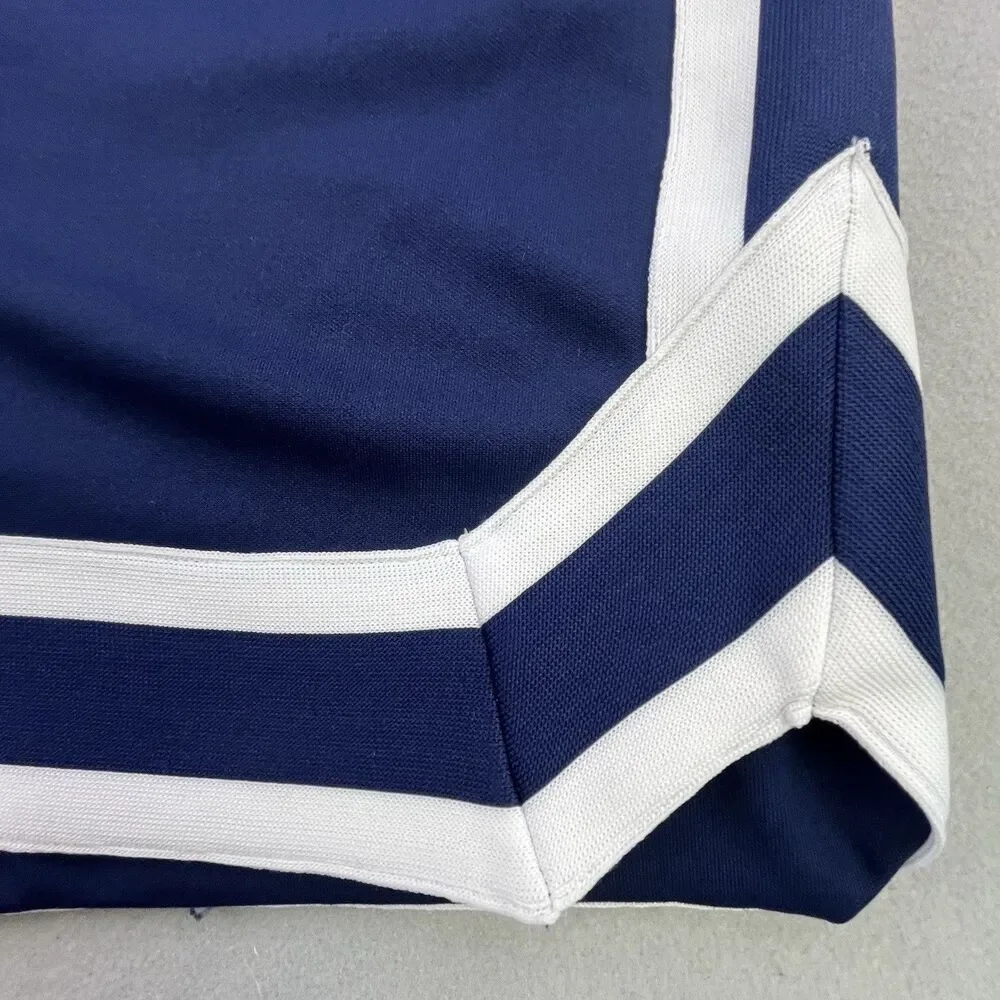 Vintage Bike Coaches Shorts Mens XL 38 Blue White Stripes Double Snap Athletic